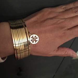 Tory Burch Gold Tone Ten Bangles Bracelet
